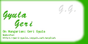 gyula geri business card